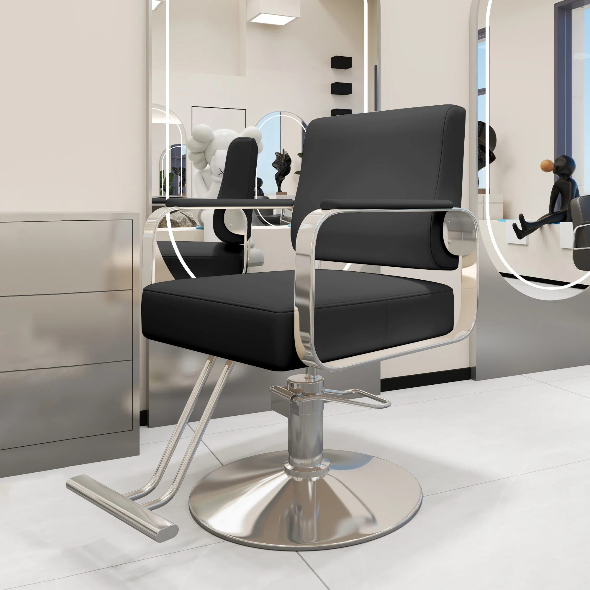 Hair Barber Chair Shampoo Luxury Cosmetic Barber Chair Trolley Equipment Poltrona Para Salão De Beleza Commercial Furniture