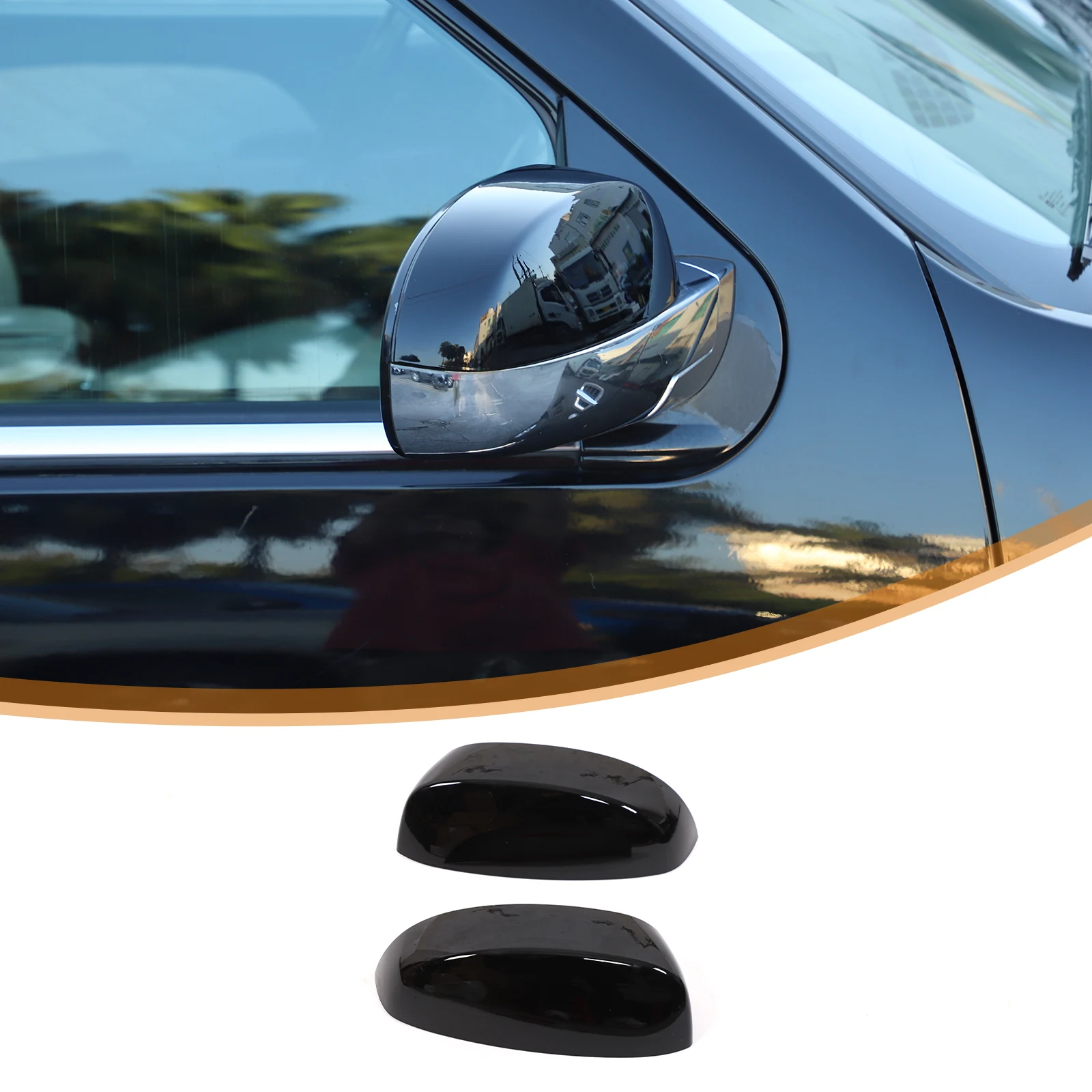 

carbon fiber/Chrome Silver/Gloss Black Side Mirror Cover Cap Trim For Cadillac Escalade 2007-2014 Car Accessories