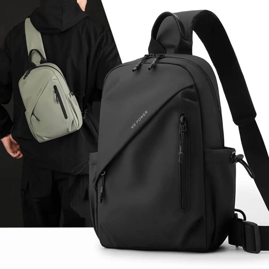 

【Новый стиль】WEPOWER, новая мужская сумка через плечо для поездок на работу и путешествий, повседневный модный рюкзак большой вместимости, водонепроницаемая нагрудная сумка
