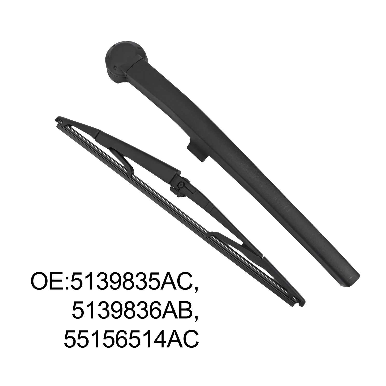

OEM 5139835AC Rear Wiper Set Quick Install Process Black Color Black Wiper Arms Accessory As Shown In The Picture