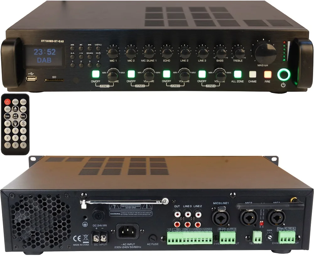 

HY7240MB+DAB 240W USB SD BT Bluetoth DAB Rack Public Address PA Amplifier