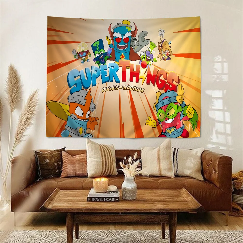 Cute cartoon Super Zings Cartoon Tapestry for Living Room Home Dorm Decor INS Home Decor