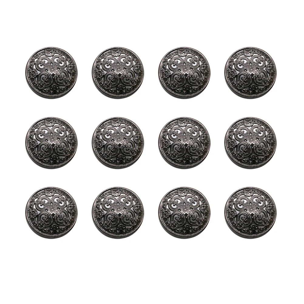 

30pcs 25Mm Metal Buttons Hollow Out Design For Jackets Coats Jeans T-Shirts Diy Sewing Fastener Black Craft Tool