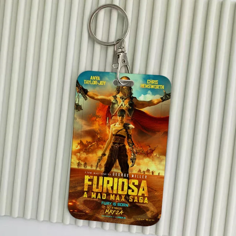 Mad Max Keychain Card Holder Keychains Fury Road warrior Furiosa interceptor Holders Bank Bus ID Credit Cards Key Ring Chains