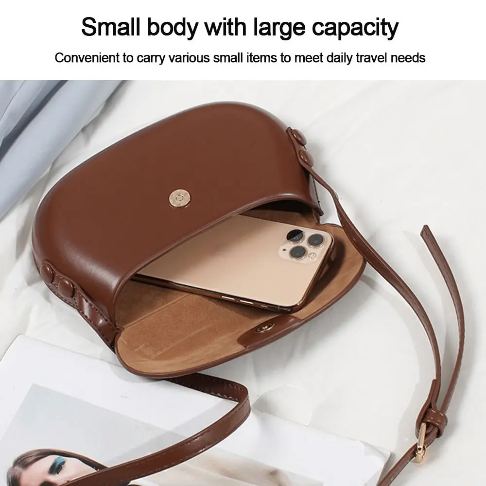 PU Leather Women Crossbody Bag Fashion Luxury Purse Sling Bags Saddle Shoulder Bag Candy Color Girl Messenger Bags