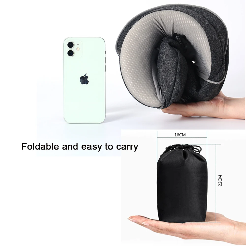 Travel Neck Pillow/Electric Cervical and Neck Massager Kneading Neck Support Inflation Pillow Cervical Neck Massager For Neck