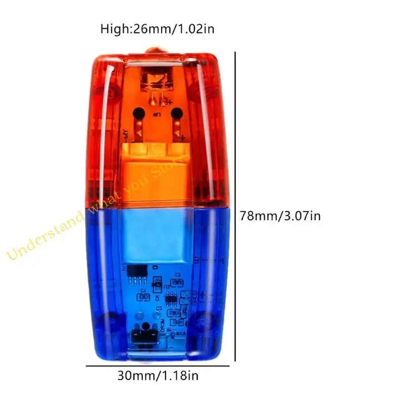 J60A مصباح تنبيه عالي الوضوح USB قابل لإعادة الشحن 4 وضع الإضاءة مقاوم للماء مشبك كتف خفيف للتخييم والتنزه