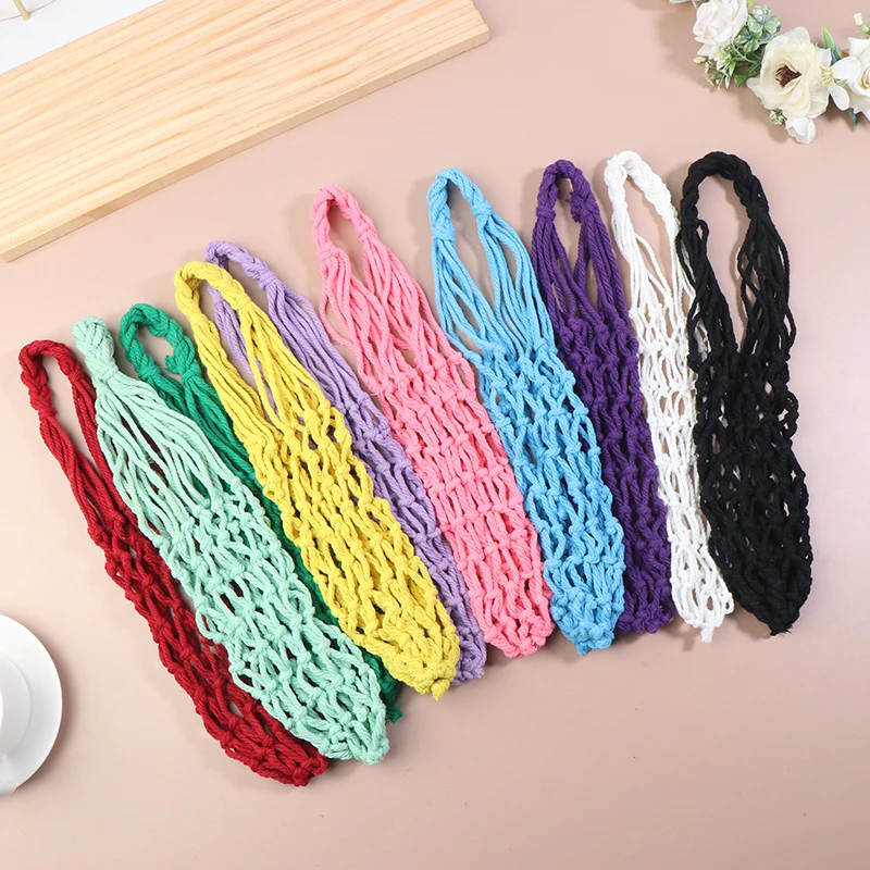 Portable Hollow Out Bottle Bag Mugs Bag Crochet Cup Holder Coffee Cup Bag Foldable Woven Net Water Bottle Bag Cup Cover