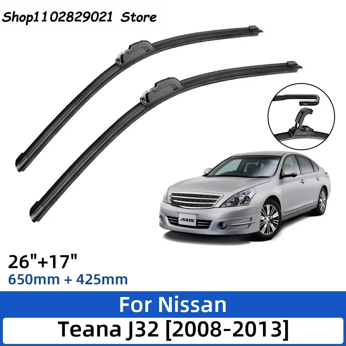 

2PCS For Nissan Teana J31 J32 L33 Front Wiper Blades Windshield Windscreen Window Cutter Accessories 2008 2009 2010 2011 2012