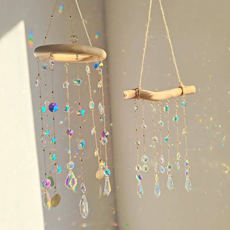 Crystal pendant small wind chime accessories color pendant home decoration
