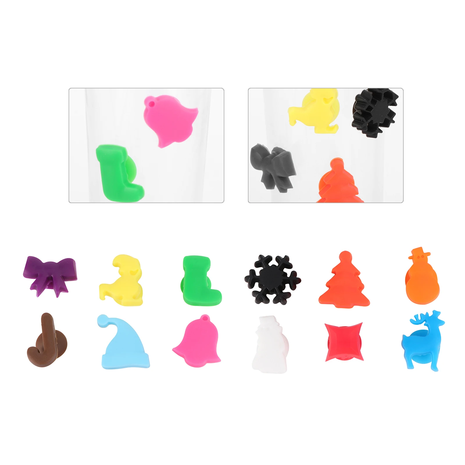 

12 Pcs Glass Marker Multicolor Suction Cup Silicone Labels for Drinks Party Glass Recognizer Reusable Kitchen Bar Supplies