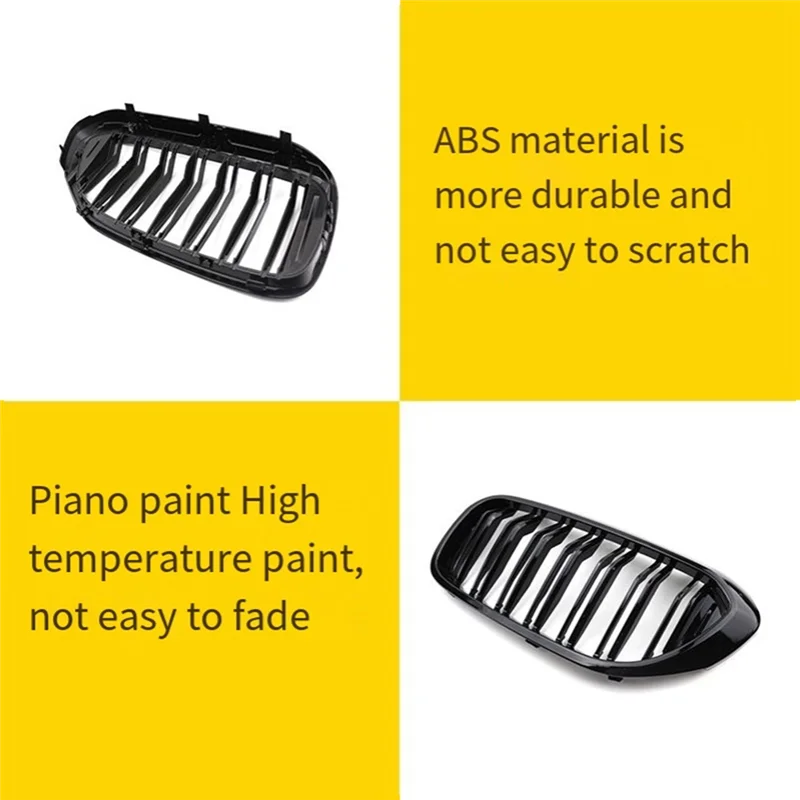 

A77Q-Car Double Slat Front Bumper Grille For BMW 5 G30 G31 G38 530I 540I 2018-20120 Middle Grille