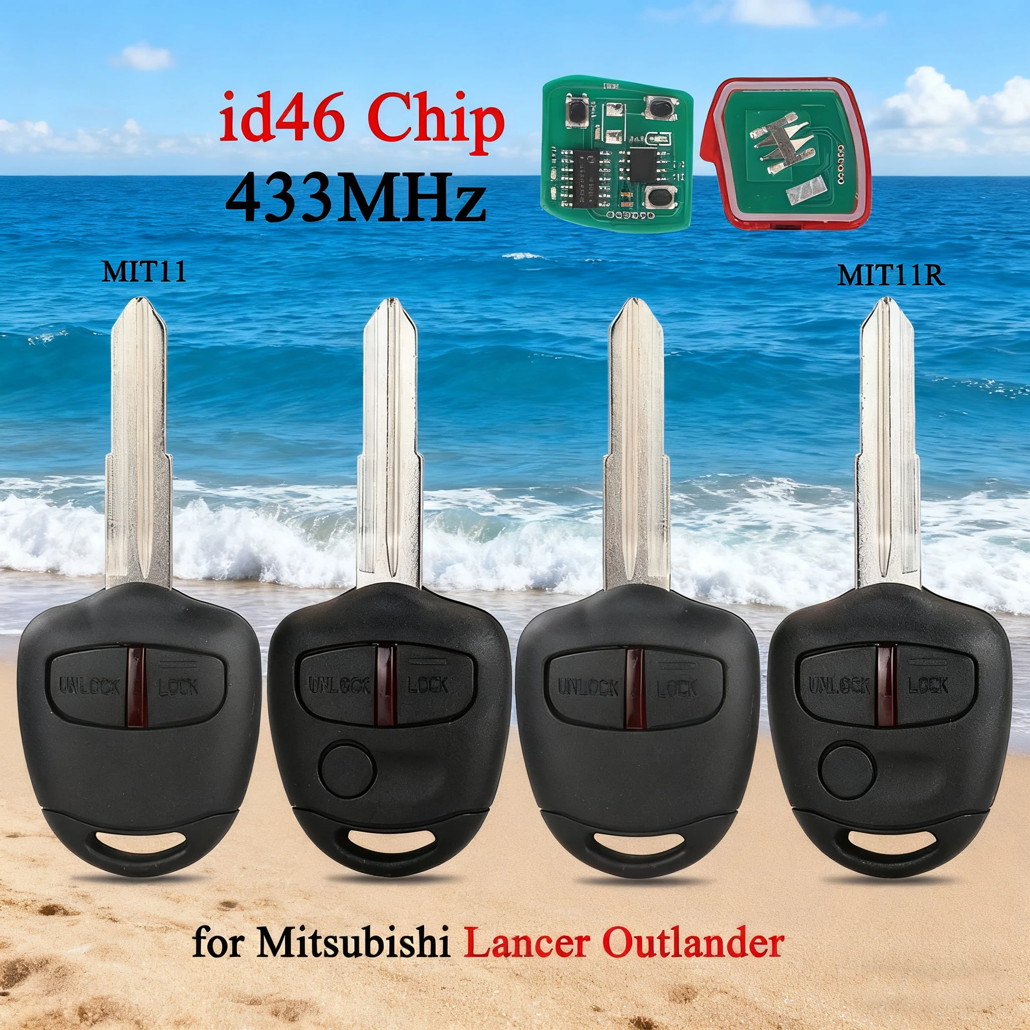 

Jingyuqin 2/3 кнопки 433 МГц ID46 умный дистанционный ключ от машины для Mitsubishi Lancer Outlander Pajero MIT11 MIT11R замена лезвия