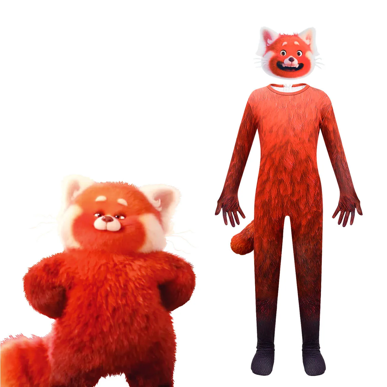 Kids Mei Costume Turning Red Costume Red Panda Jumpsuit for Halloween Cosplay Costumes