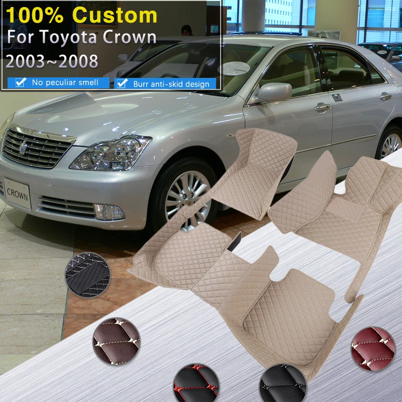 

Car Floor Mats For Toyota Crown S180 2003~2009 Carpet Luxury Leather Mat Anti Dirt Pad Car Accessories Auto Durable Rug Full Set