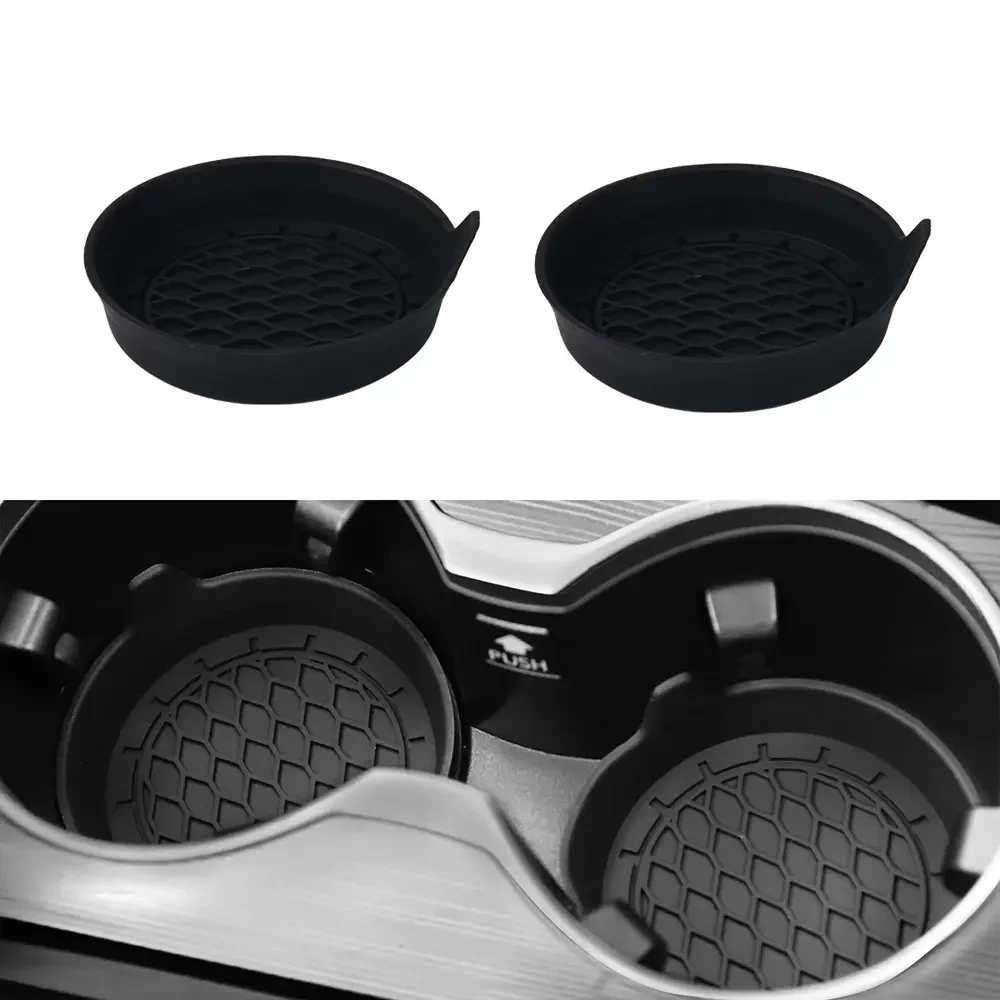 2Pcs Car Cup Holder Coaster Silicone Cup Holder Insert Universal Non-Slip Cup Holders Car Accessories Interior Silent Cup Pads
