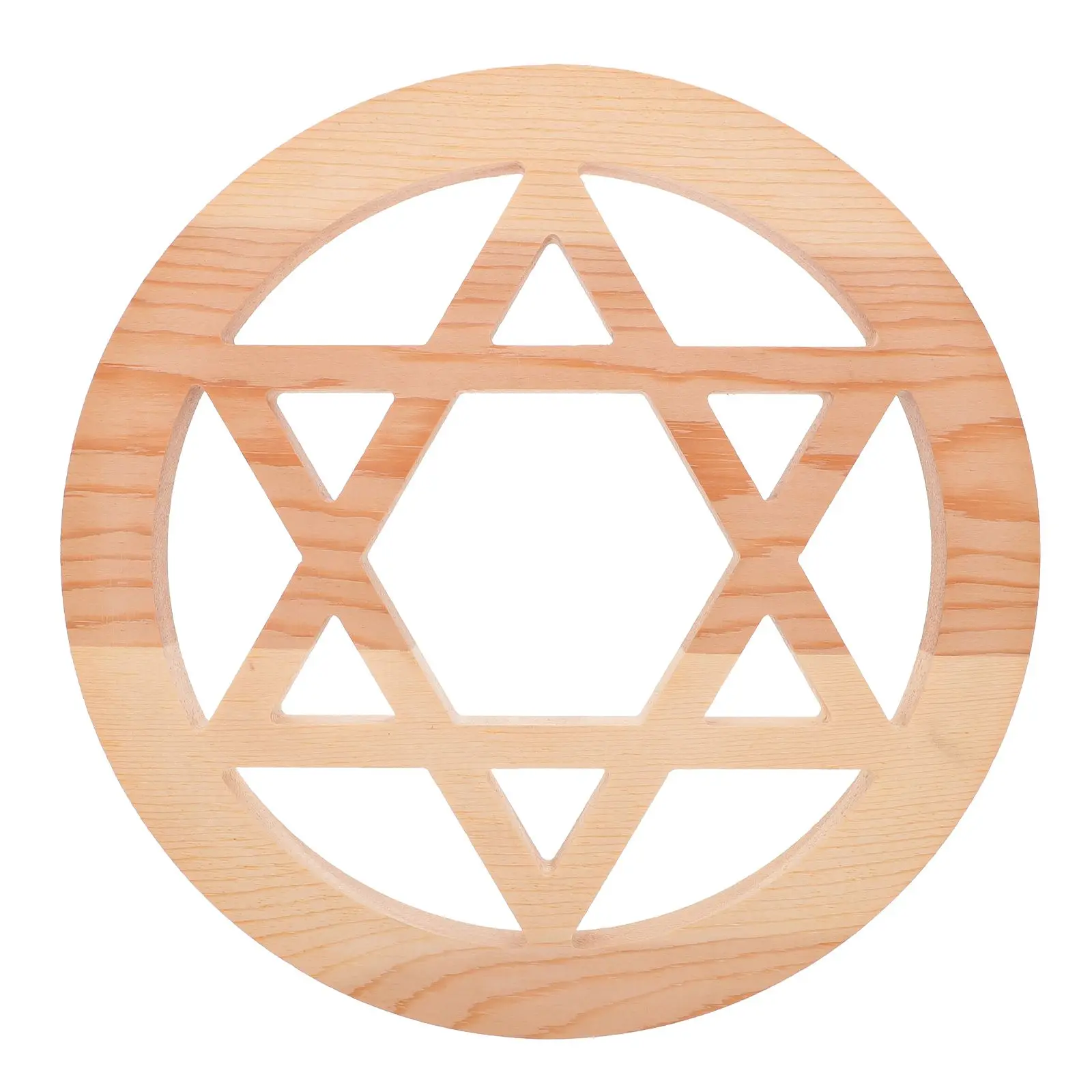 

Pentagram Wood Carving Altar Decor Ritual Plate Smooth Finish Portable Sacred Ornaments Ceremony