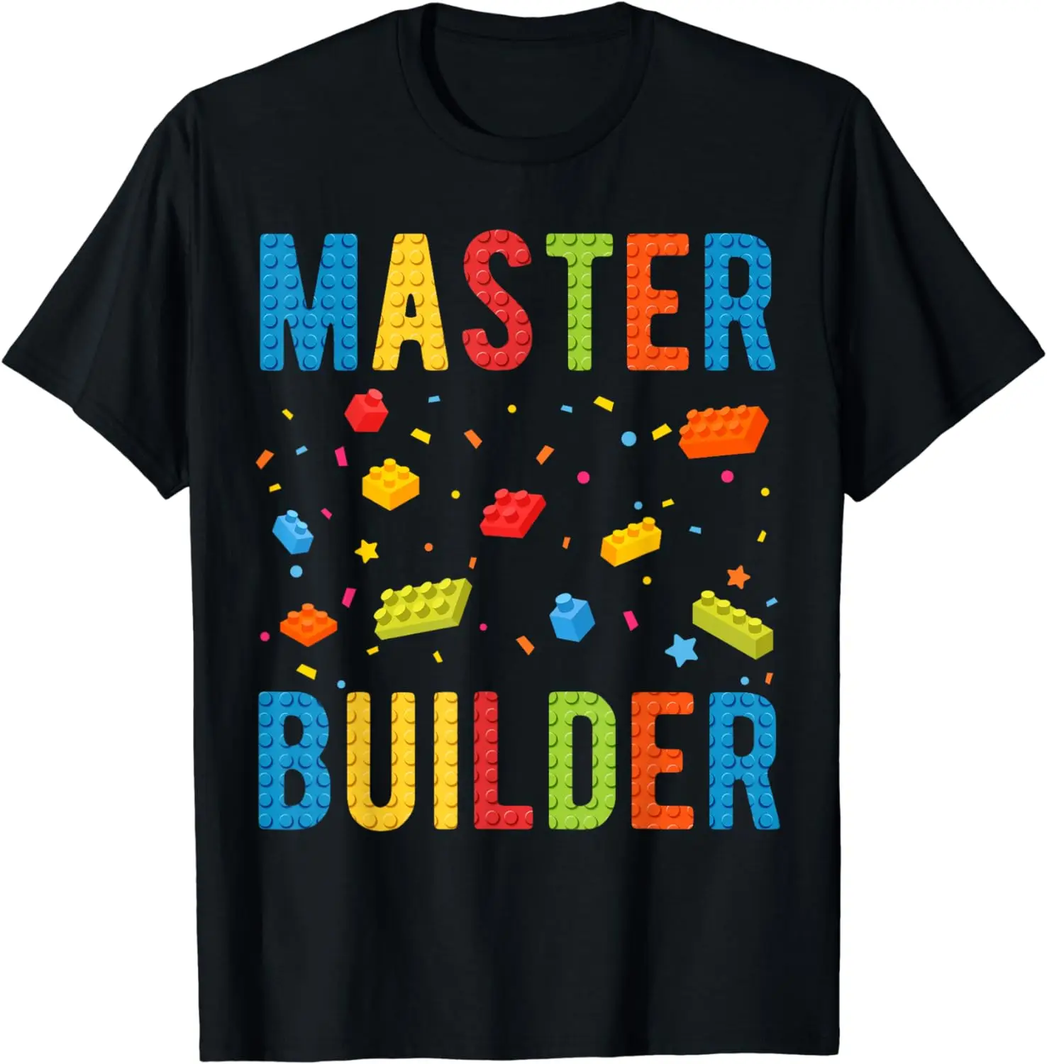 

Master Builder Kids Building Blocks Brick Builder T-Shirt Funny Clothes Tops Shirts for Women Graphic T Shirts