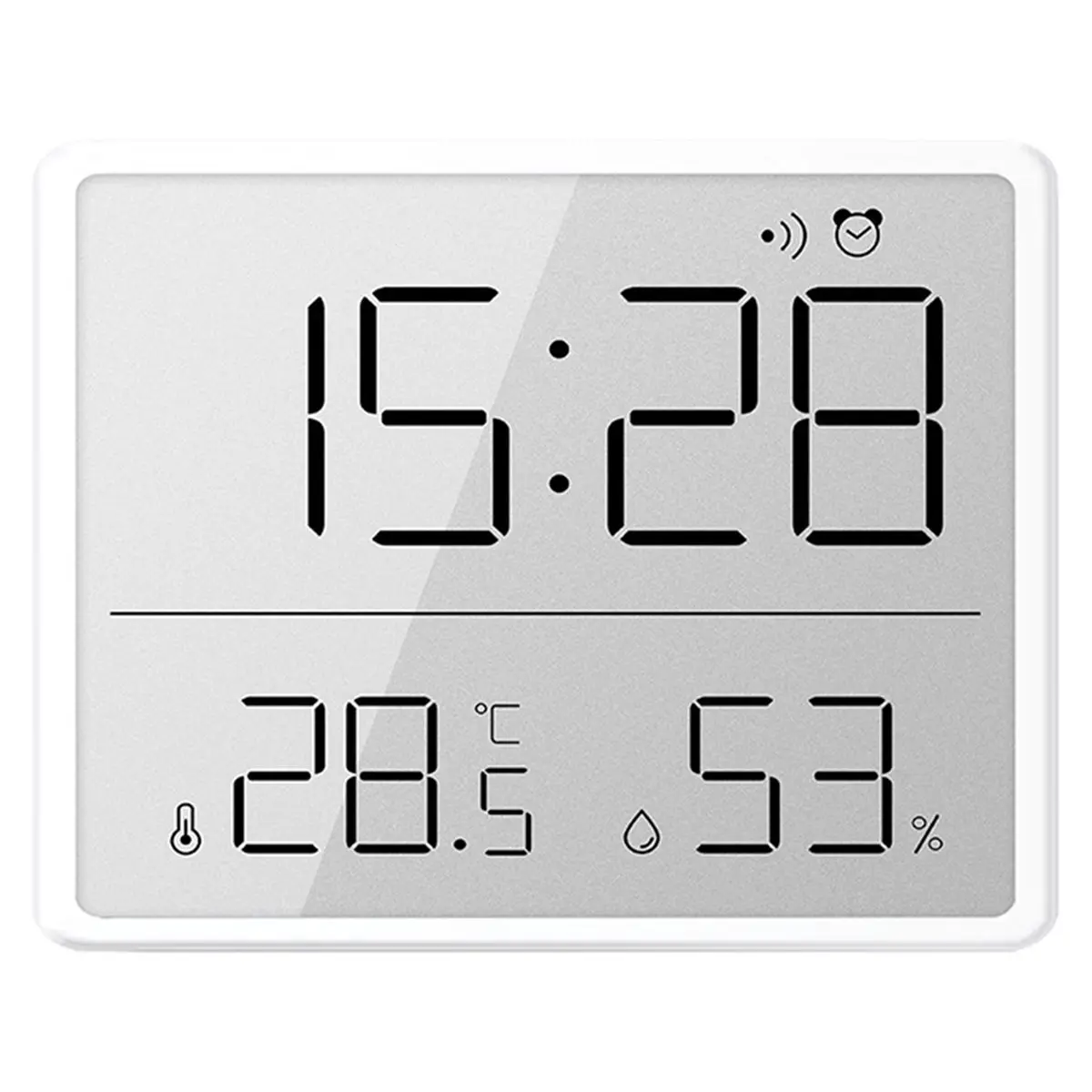 Eco-friendly Slim Digital Wall Clock with LCD Alarm, Temperature & Humidity Display- Multi-Functional Kitchen Electronic Clock