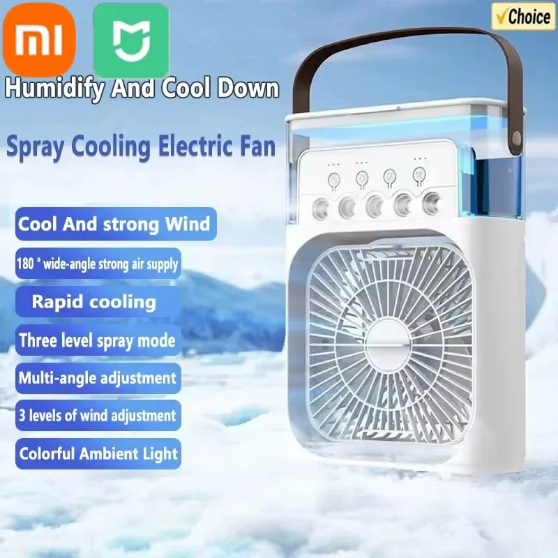 Ventilador humidificador portátil Xiaomi, aire acondicionado pequeño para el hogar, refrigerador de aire con hidroenfriamiento, ajuste de aire para oficina, ventilador de 3 velocidades, nuevo