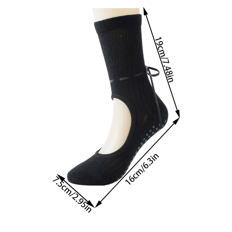Pilates Socks with Grips 1 Pair – Non-Slip Yoga Socks for Women, Silicone Grip Sock for Barre, Dance & Workout