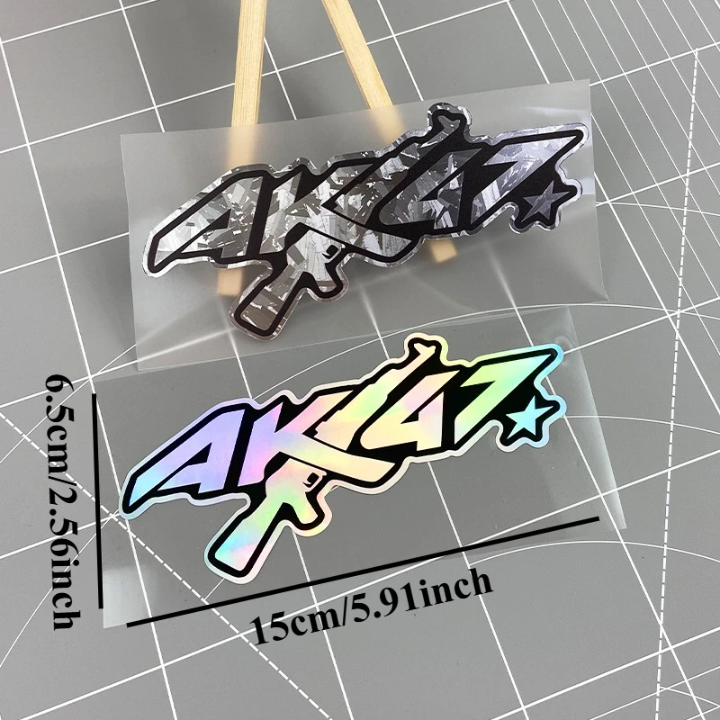 Waterproof AK47 Creative Decals Universal Vinyl Stickers for Motorbike Fuel Tank Helmet Box Scooter Car Window DIY - view 3