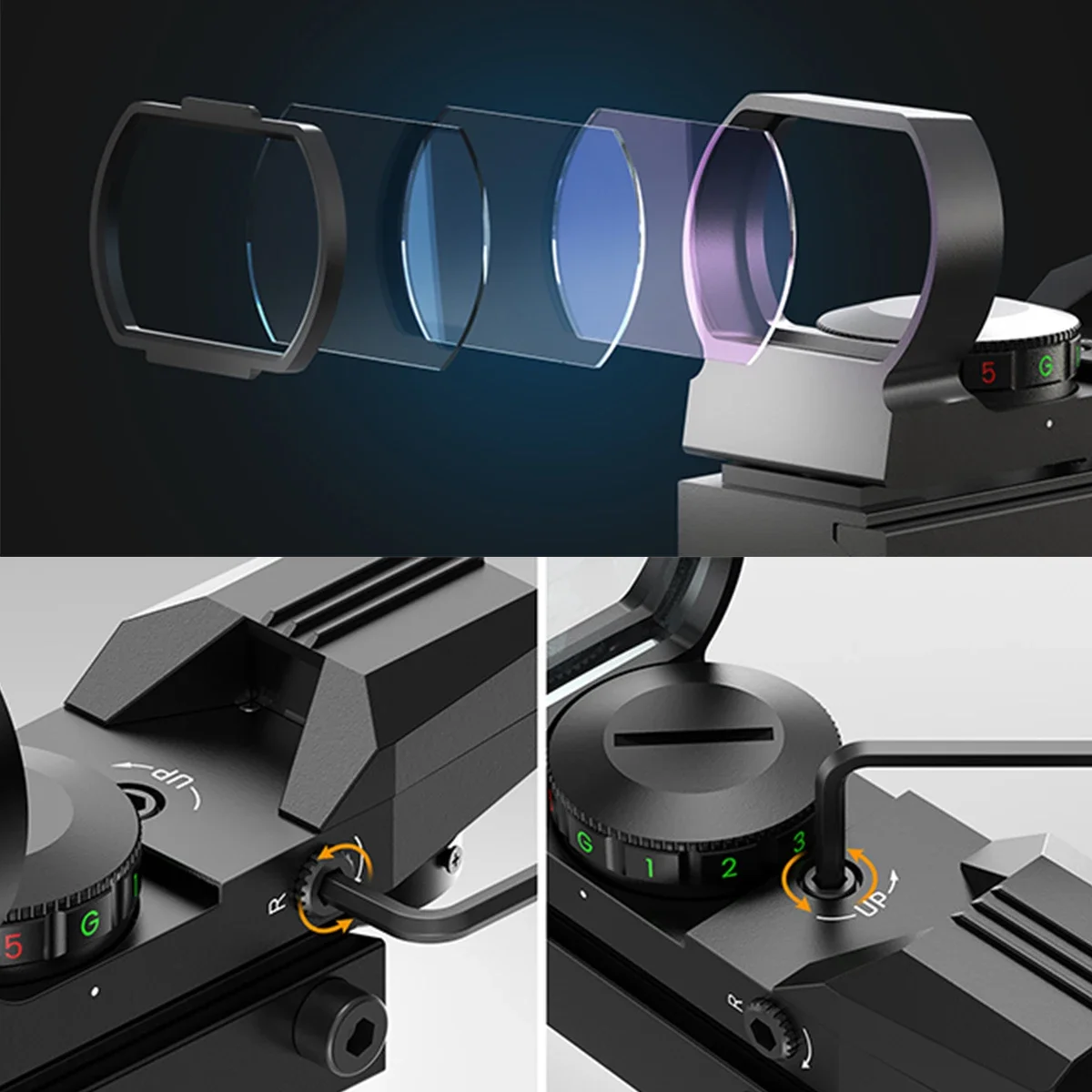 Hot Sales Series HD101AJ HD103 1X40 Red Dot Sight Hunting Optics Sight Holographic Airsoft Sight 4 Reticle Reflex Collimator