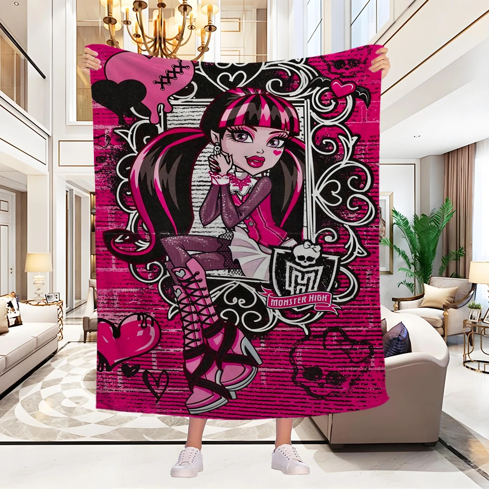 3D Monster High Anime Cartoon Blanket,Soft Throw Blanket for Home Bedroom Bed Sofa Picnic Travel Office Rest Cover Blanket Kids