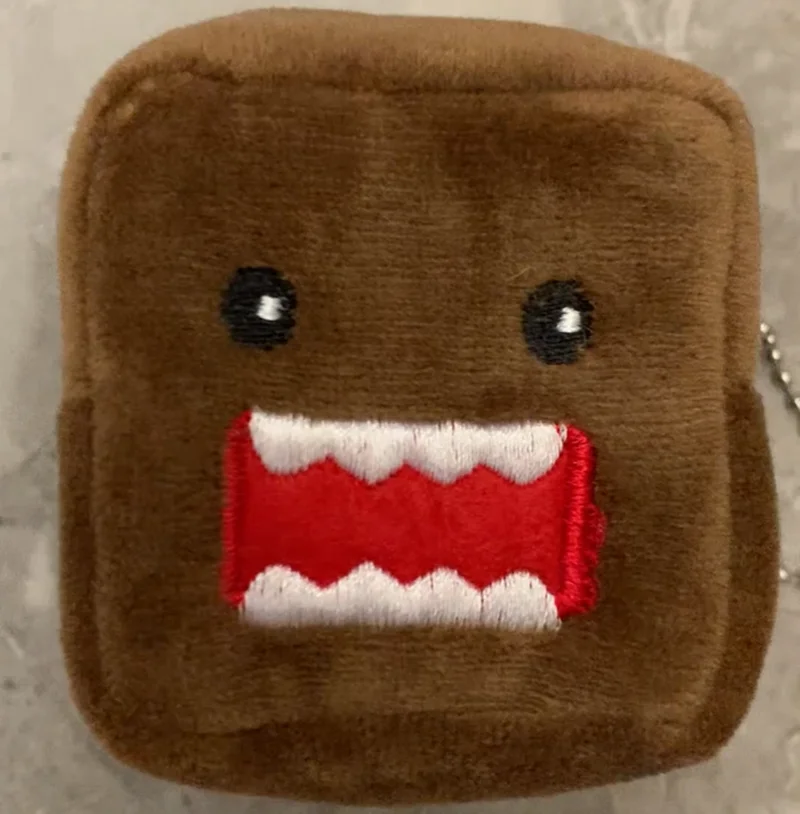 Cute Domo Kun Plush Coin Purse Keychain Wallet Cartoon Anime Cube Coin Pouch Case Kawaii Money Bag Mini Storage Bag