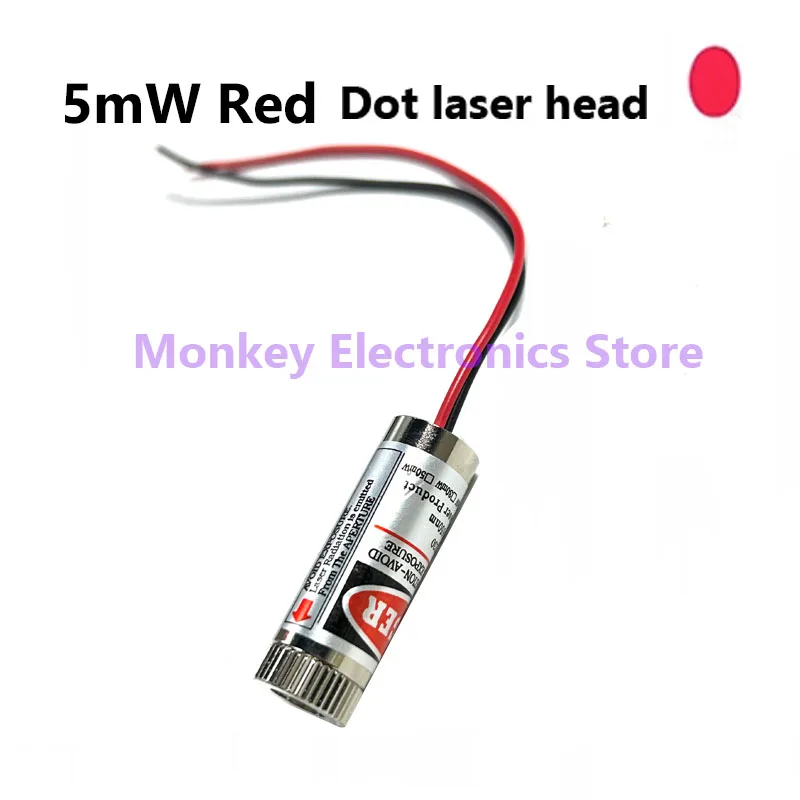 3V5V laser head laser diode 5mW red dot one word group copper semiconductor laser tube 6MM OD