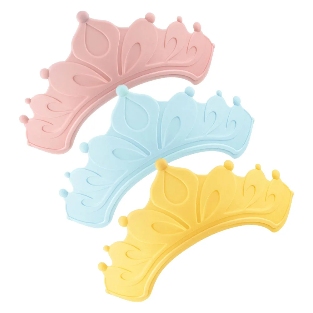 

3 шт., шапочка для душа, корона для ванны, волосы для малышей, мягкая водоблокирующая шапочка для душа для малышей, щит, аксессуары для детской ванны