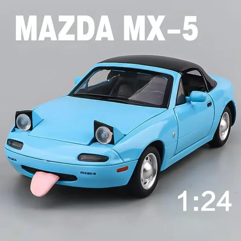 ของเล่นรถของเล่น1:24 MX-5 MX5รถมาสด้าทำจากโลหะมีเสียงและน้ำหนักเบาสำหรับรถเด็ก