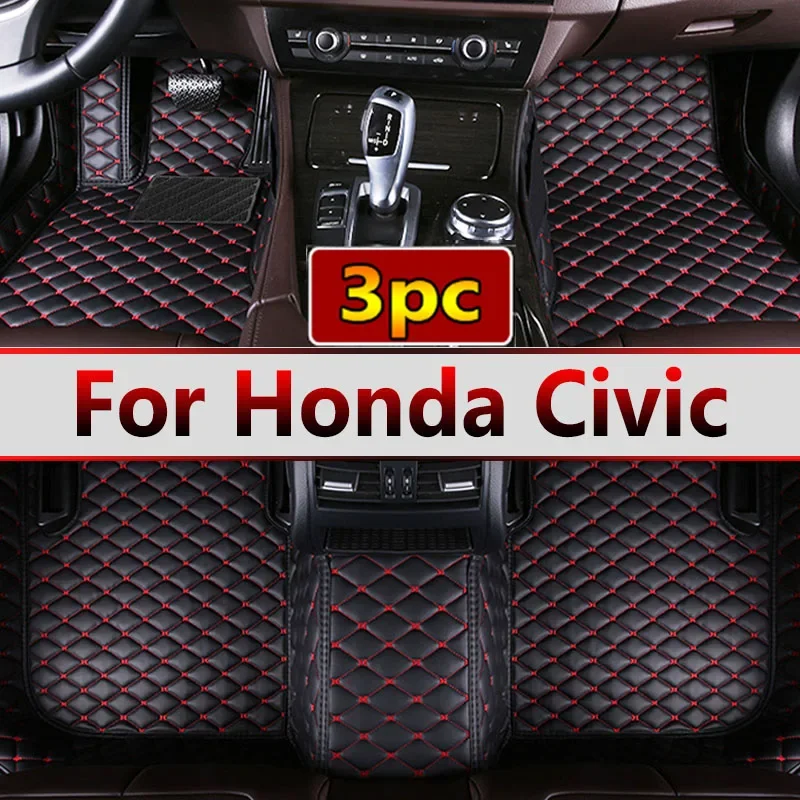 Car Floor Mats For Honda Civic 2015 2014 2013 2012 Auto Decoration Leather Carpets Accessories Styling Parts Protect Waterproof