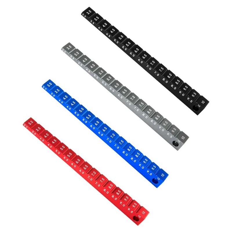 Adjustable Ruler Adjusting RC Car Ride Height 3-10mm & Wheel Rim Camber Tools RC Car Part Red