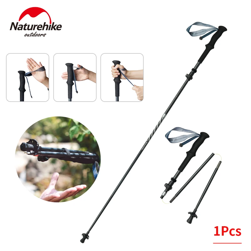 

Naturehike 5-Section 3K Carbon Fiber Trekking Pole Folding Walking Stick Aluminum Alloy Ultralight Hiking Canes Adjustable Pole