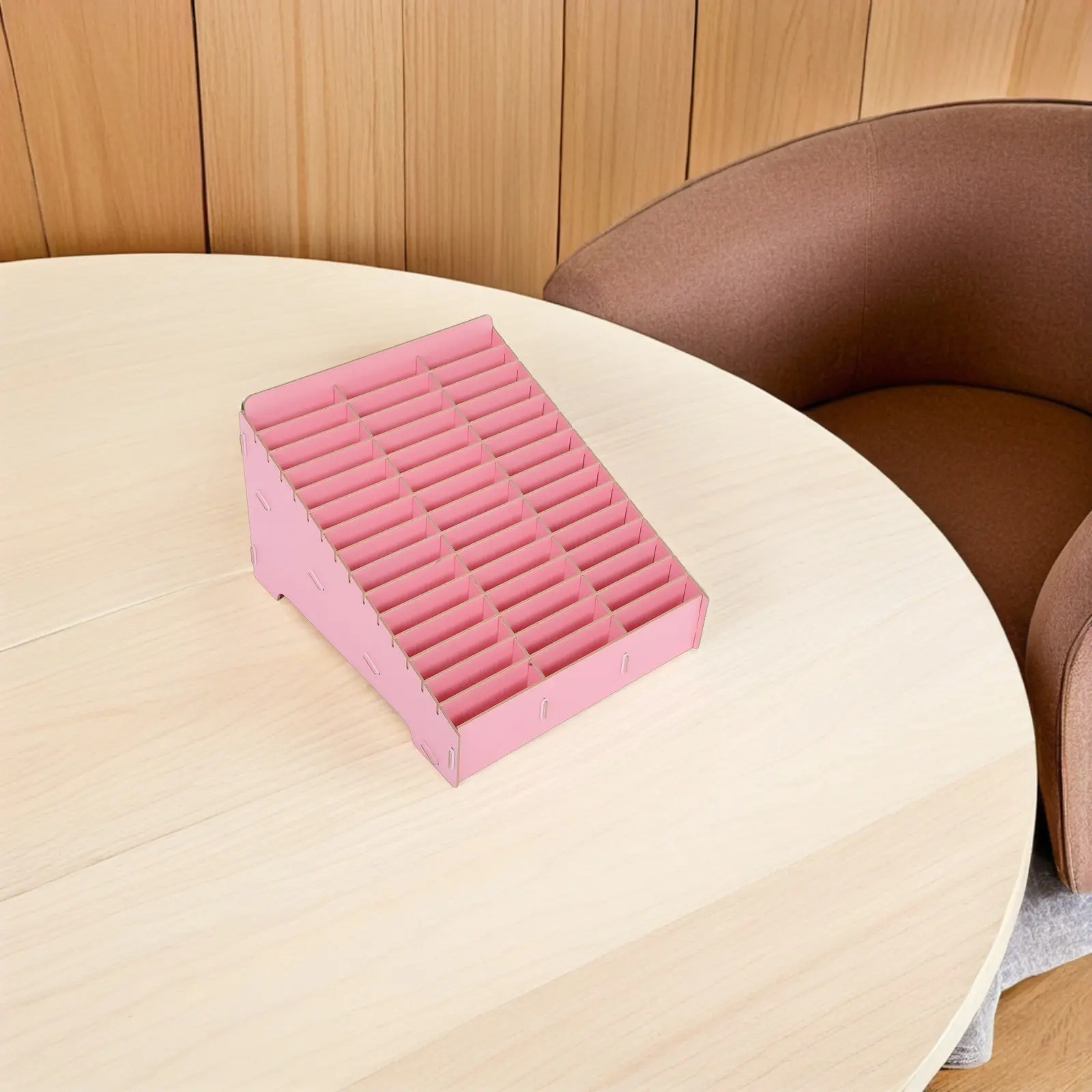 Multi Slot Phone Organizer Station Wooden Mobile Phone Storage Box Wooden Desk Organizer for Office Classroom Meeting Use