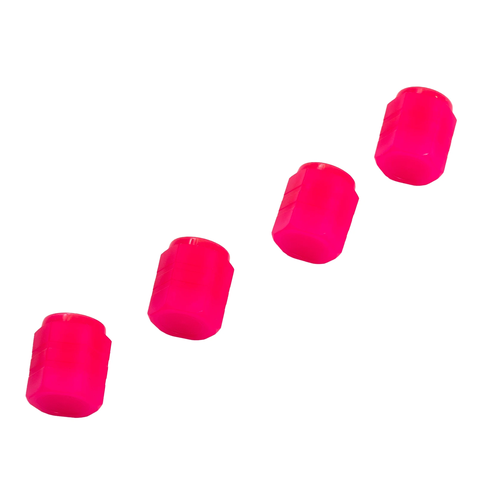 4 個スタイリングオートバイ蛍光ピンク車のホイールタイヤエアバルブステムカバー発光タイヤバルブキャップ自動車タイヤアクセサリー