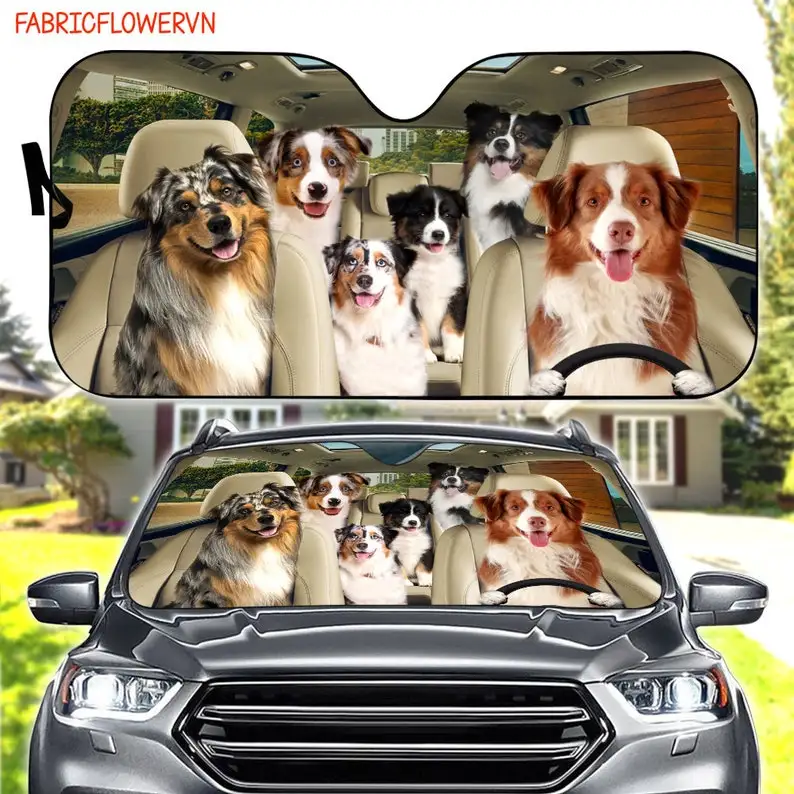 

Australian Shepherd Car Sunshade, Shepherd Car Decoration, Dog Windshield, Dog Lovers Gift, Dog Car Sunshade, Gift For Mom, Gift