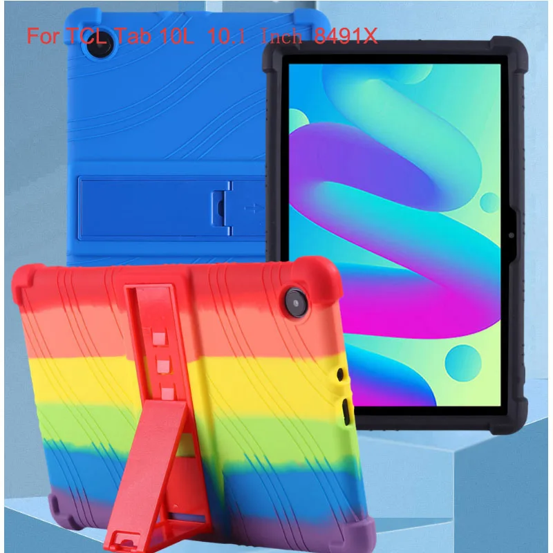 Silicone Cover For TCL Tab 10L 8491X  For TAB10L Gen2 8492A 10.1 Inch Tablet PC Kid Case Soft Silicon Stand Shockproof