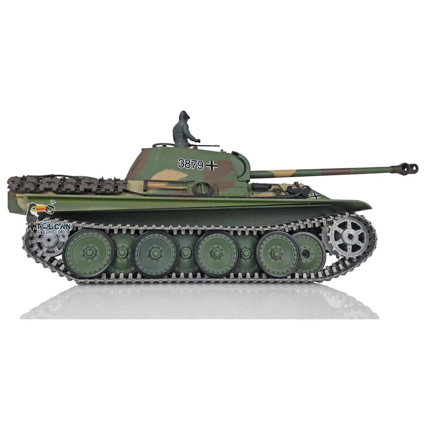 Toys Heng Long 1/16 Scale 7.0 RC Tank 3879 Upgraded German Panther G RTR Metal Tracks Remote Control Car for Boys TH17488-SMT4