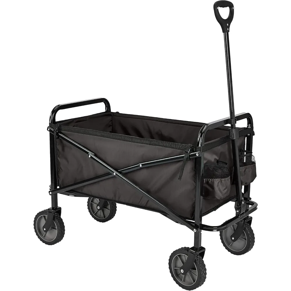 

Basics Collapsible Folding Heavy Duty Utility Wagon for Outdoor Sports, 265 pounds Weight Capacity, Camping, Garden, and
