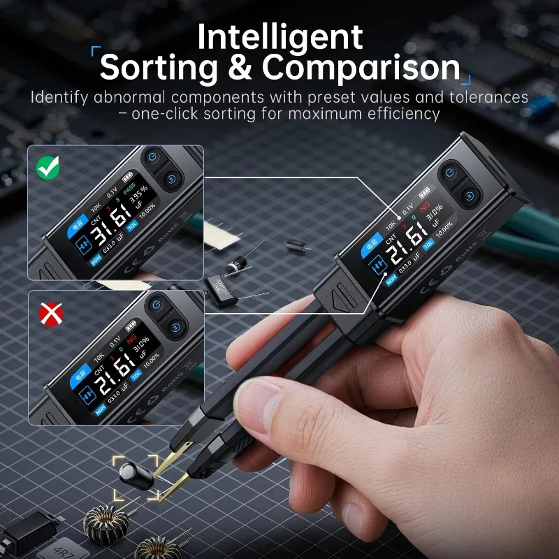 LCR-ST2 Resistance Capacitance Inductance Clamp Tester Tweezers Bridge Tester 30V Voltage Support