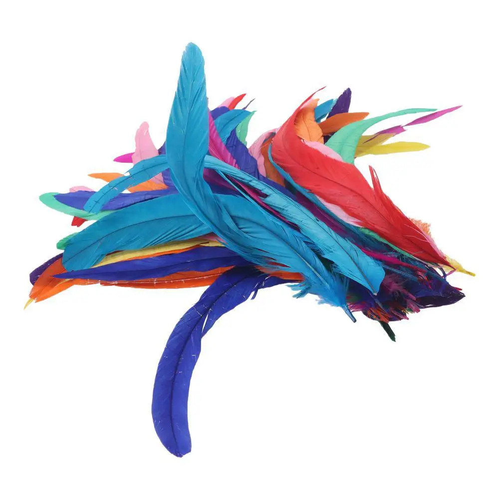 Performances 12-14Inch Rooster Feathers 30-35cm Multicolor Natural Feathers Blue Red Coque Tail Feathers DIY Crafting