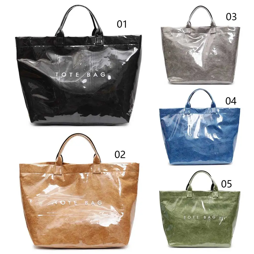 

PVC Casual Tote Bag Large Capacity Fashion Tote Handbag PU Leather Leisure Shoulder Bag Shopping Work Date Bag