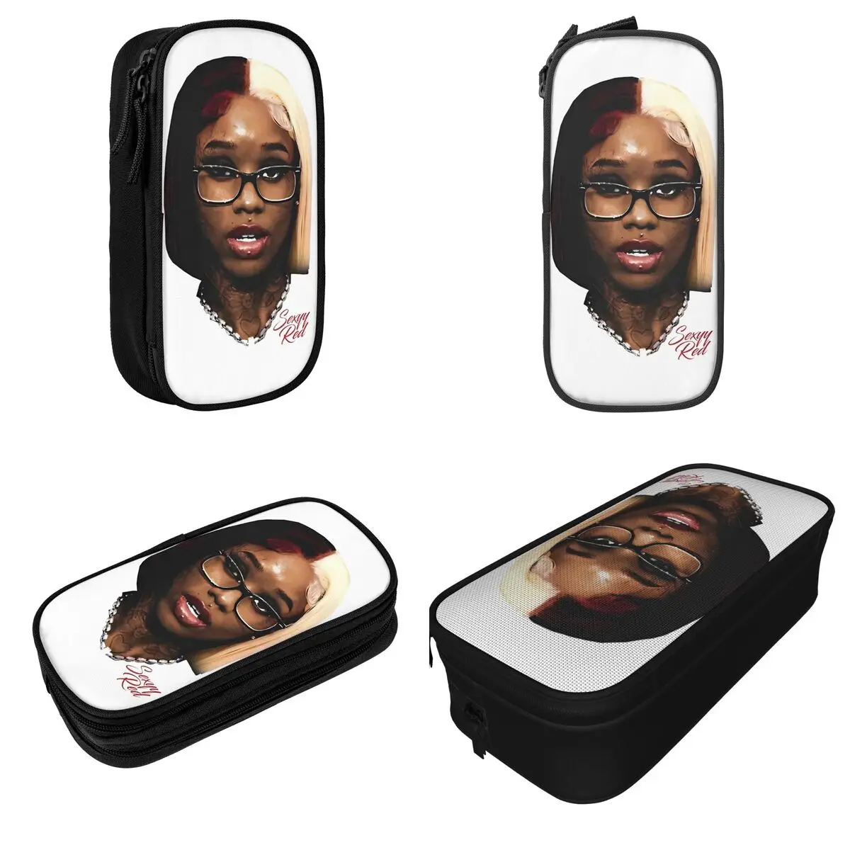 Sexyy Rode Hiphop Rapper Etui Pennenhouder Tassen Student Grote Opslag Kantoor Rits Pennenbak