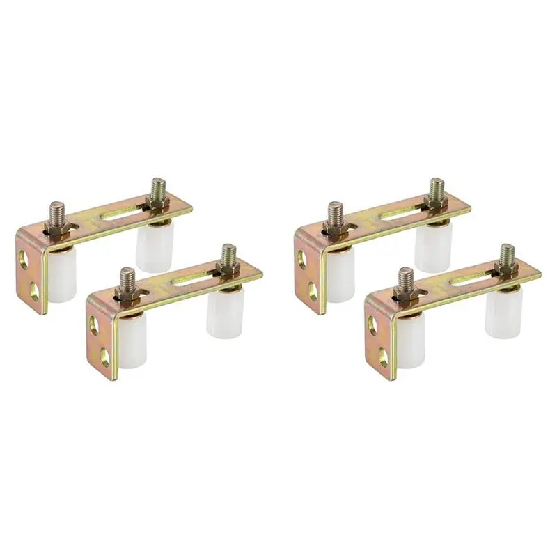 4pcs-patio-door-track-guide-rollers-sliding-door-guide-rollers-with-l-pillar-bracket-adjustable-double-nylon-rollers
