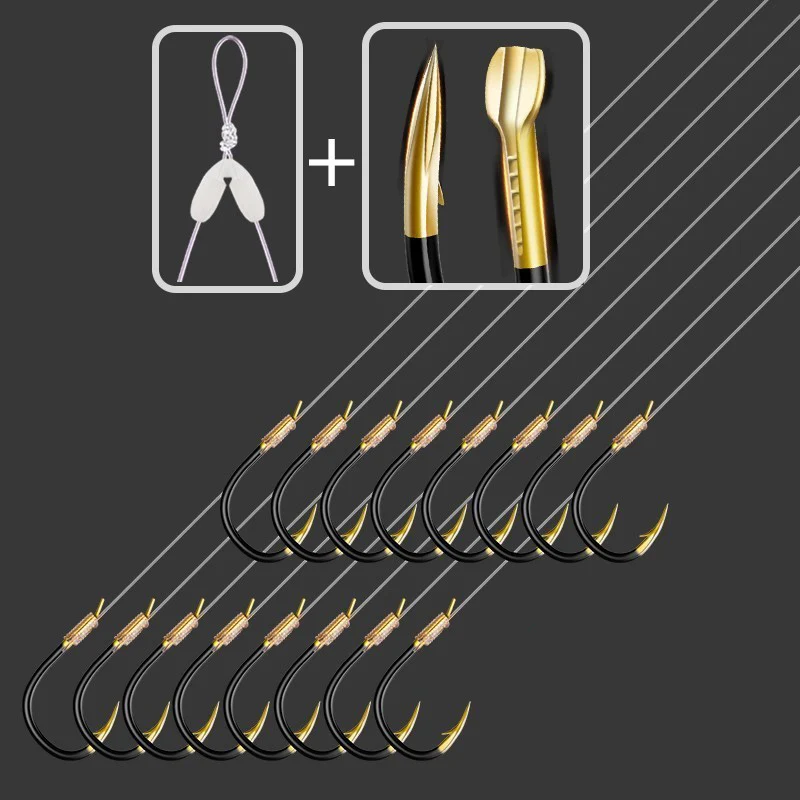 

Fish Hook Anti-winding Tooth Hook With Barbs Double Hooks Tie The Finished Product Fishing Accessories Iseuni Fishing Hook Set