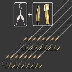 Fish Hook Anti-winding Tooth Hook With Barbs Double Hooks Tie The Finished Product Fishing Accessories Iseuni Fishing Hook Set