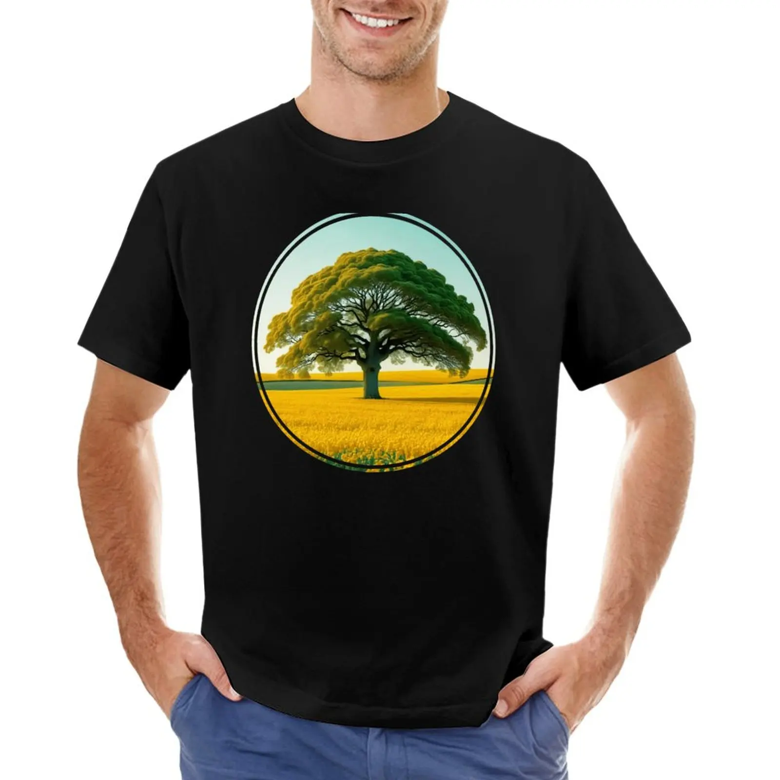 

Gorgeous tree in a rapeseed field T-Shirt blacks heavyweights blanks mens vintage t shirts