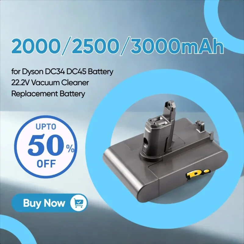 

2000/2500/3000mAh for Dyson DC34 DC45 Battery 22.2V Vacuum Cleaner Replacement Battery
